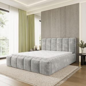 wohnli-moebel-suche-800001667405-1 POLSTERBETT ATTORA LM 120x200 cm mit Bettkästen - Hellgrau Holz MASSENO Möbel > Betten > Polsterbetten Grau