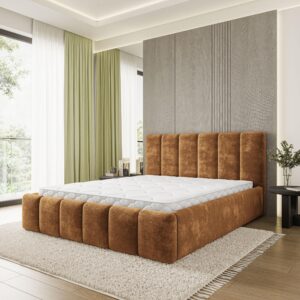 wohnli-moebel-suche-800001667413-1 POLSTERBETT ATTORA LM 120x200 cm mit Bettkästen - Hellbraun Holz MASSENO Möbel > Betten > Polsterbetten Braun