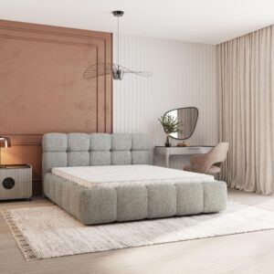 wohnli-moebel-suche-800001667414-1 POLSTERBETT FARU Q 160x200 cm mit Bettkästen - Hellgrau Holz MASSENO Möbel > Betten > Polsterbetten Grau