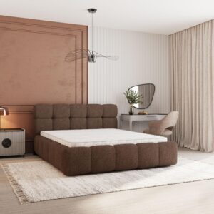 wohnli-moebel-suche-800001667461-1 POLSTERBETT FARU Q 160x200 cm mit Bettkästen - Braun Holz MASSENO Möbel > Betten > Polsterbetten Braun