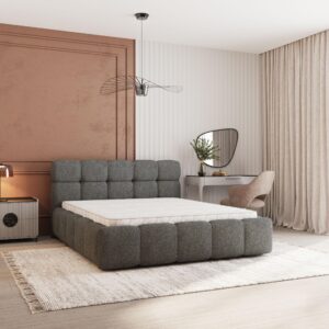 wohnli-moebel-suche-800001667482-1 POLSTERBETT FARU Q 140x200 cm mit Bettkästen - Grau Holz MASSENO Möbel > Betten > Polsterbetten Grau