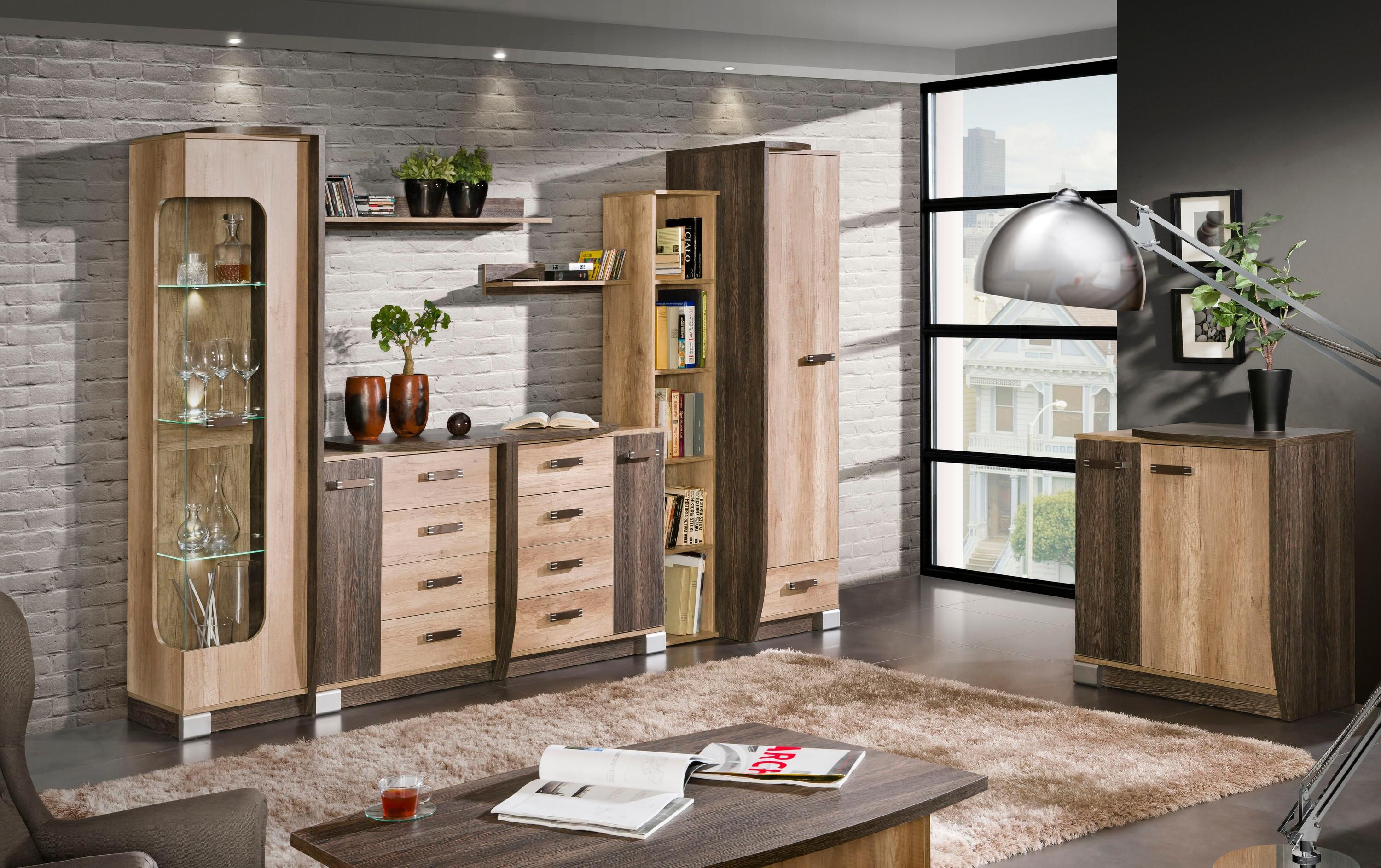 wohnli-moebel-suche-800001667829-1 KOMMODE PALMERO 80/87/46cm mit 4 Schubladen 1 Türen Braun Holzwerkstoff MASSENO Möbel > Kommoden & Schubladenschränke > Kommoden Braun