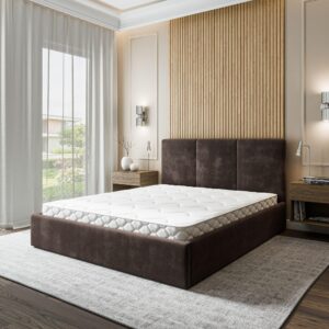 POLSTERBETT AZURI 120x200 cm mit Bettkästen - Braun Holz MASSENO Möbel > Betten > Polsterbetten Braun