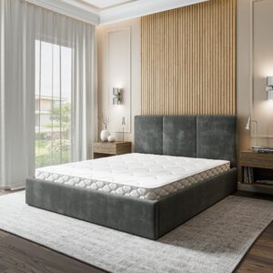 POLSTERBETT AZURI 200x200 cm mit Bettkästen - Grau Holz MASSENO Möbel > Betten > Polsterbetten Grau