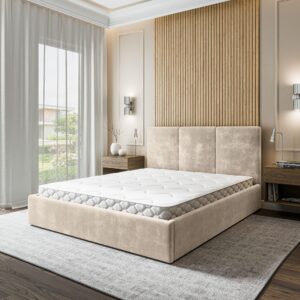 wohnli-moebel-suche-800001668101-1 POLSTERBETT AZURI 200x200 cm mit Bettkästen - Creme Holz MASSENO Möbel > Betten > Polsterbetten Weiß