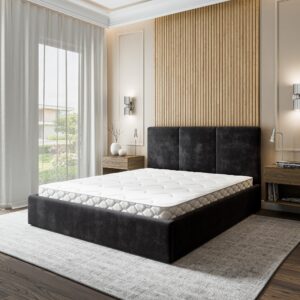 wohnli-moebel-suche-800001668103-1 POLSTERBETT AZURI 160x200 cm mit Bettkästen - Schwarz Holz MASSENO Möbel > Betten > Polsterbetten Schwarz
