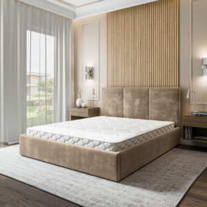 wohnli-moebel-suche-800001668109-1 POLSTERBETT AZURI 180x200 cm mit Bettkästen - Beige Holz MASSENO Möbel > Betten > Polsterbetten Beige