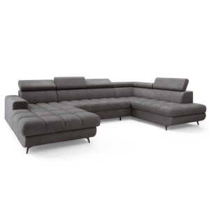 wohnli-moebel-suche-800001668140 Wohnli Möbelsuche - WOHNLANDSCHAFT CORENO Grau Boucle-Stoff mit Schlaffunktion