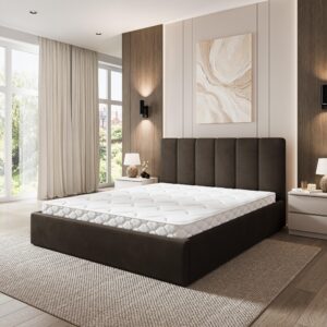 wohnli-moebel-suche-800001668267-1 POLSTERBETT NEMIS 180x200 cm mit Bettkästen - Braun Holz MASSENO Möbel > Betten > Polsterbetten Braun