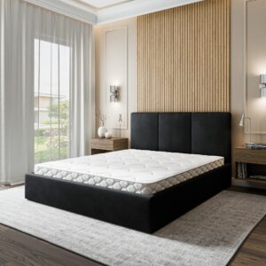 wohnli-moebel-suche-800001668289-1 POLSTERBETT AZURI 180x200 cm mit Bettkästen - Schwarz Holz MASSENO Möbel > Betten > Polsterbetten Schwarz