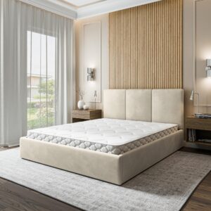 wohnli-moebel-suche-800001668301-1 POLSTERBETT AZURI 180x200 cm mit Bettkästen - Beige Holz MASSENO Möbel > Betten > Polsterbetten Beige