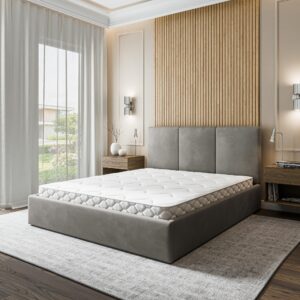 POLSTERBETT AZURI 200x200 cm mit Bettkästen - Grau Holz MASSENO Möbel > Betten > Polsterbetten Grau