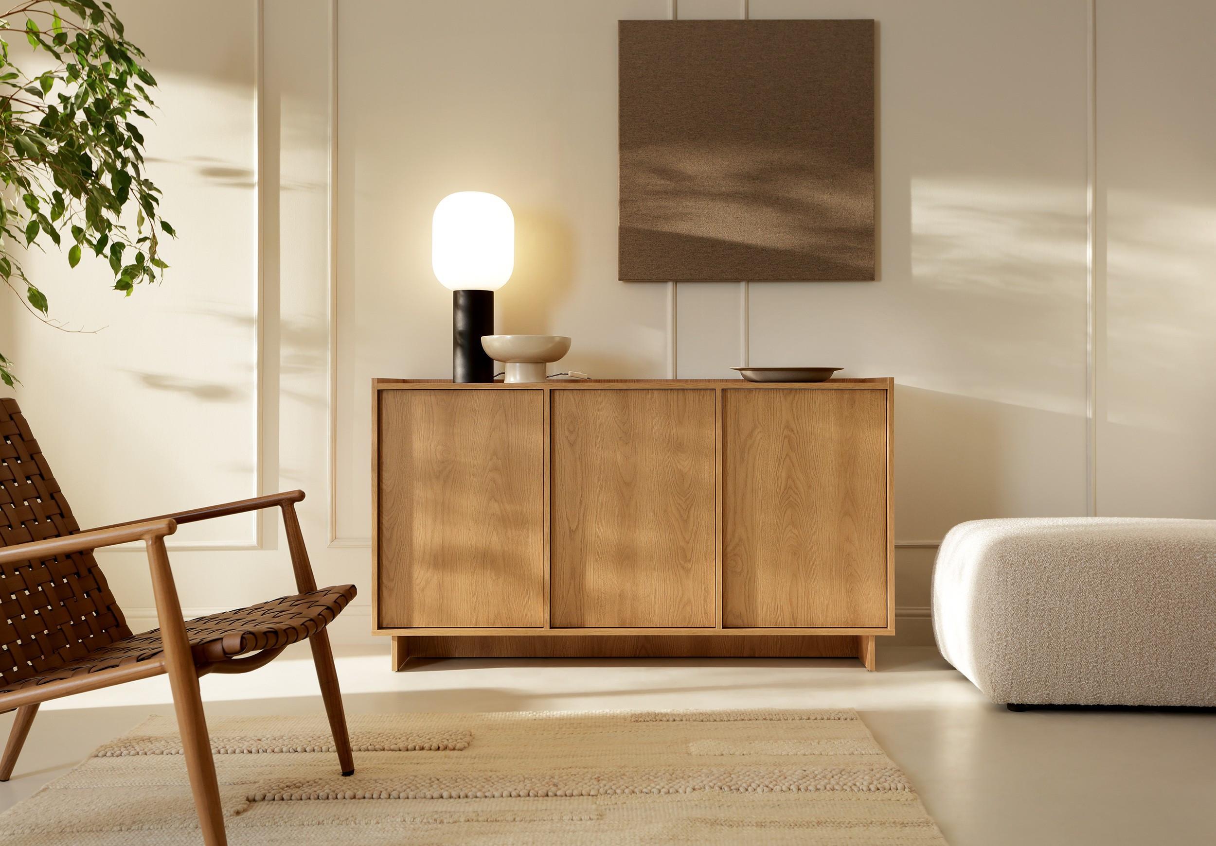 wohnli-moebel-suche-800001668399-1 KOMMODE ZENITH 147/82/39cm mit Schubladen 3 Türen Braun Holzwerkstoff MASSENO Möbel > Kommoden & Schubladenschränke > Kommoden Braun