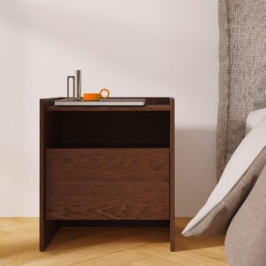 wohnli-moebel-suche-800001668856-1 NACHTTISCH Japandi Dunkles Holz Holzwerkstoff Petits-meubles Möbel > Kommoden & Schubladenschränke > Nachttische Braun