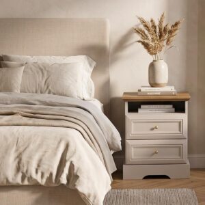 wohnli-moebel-suche-800001668981-1 NACHTTISCH Dulci Kaschmir und Holz Holzwerkstoff Petits-meubles Möbel > Kommoden & Schubladenschränke > Nachttische Beige