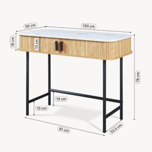 KONSOLENTISCH Tvedestrand Holzwerkstoff, Metall [en.casa] Möbel > Kommoden & Schubladenschränke > Konsolentische Weiß