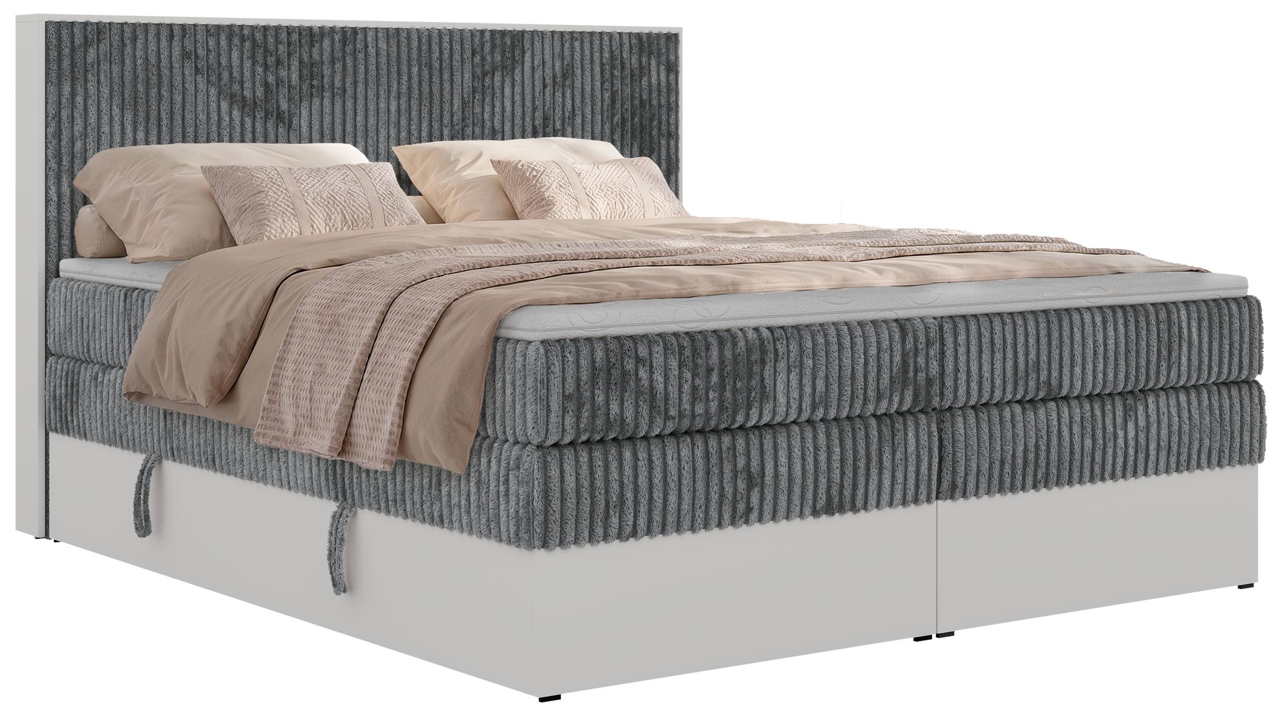 wohnli-moebel-suche-800001671183 Wohnli Möbelsuche - BOXSPRINGBETT TRAVIT KING 200/200 - Grau Cord - Topper T25 - H3