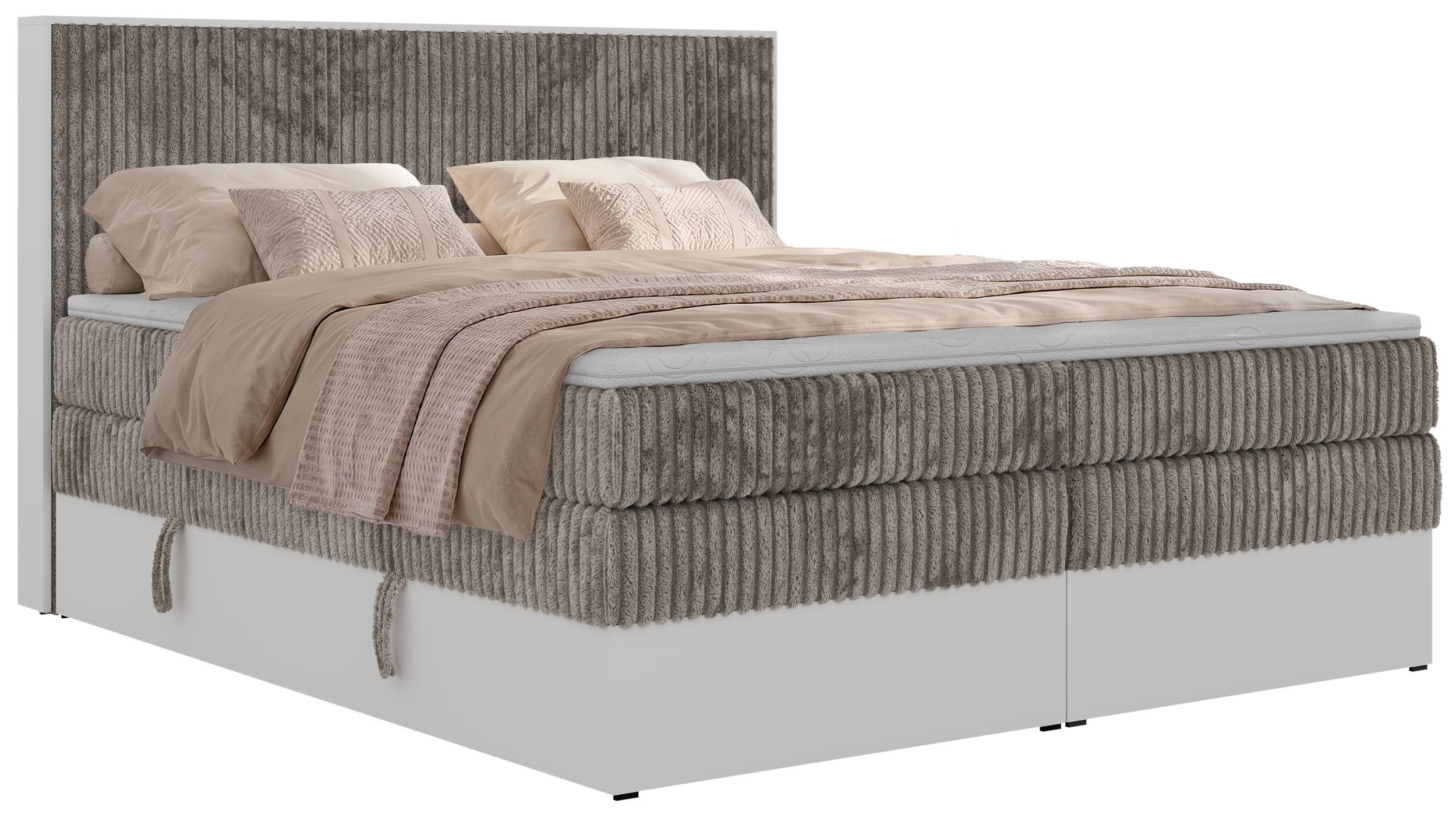 wohnli-moebel-suche-800001671196 Wohnli Möbelsuche - BOXSPRINGBETT TRAVIT KING 160/200 - Hellbraun Cord - Topper T25 - H3