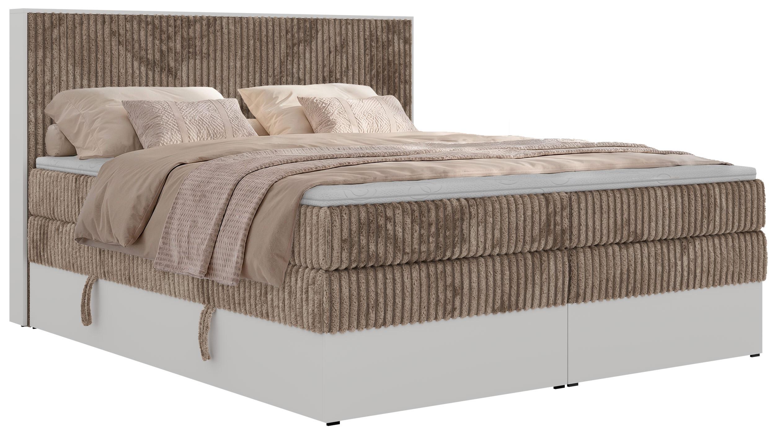wohnli-moebel-suche-800001671410 Wohnli Möbelsuche - BOXSPRINGBETT TRAVIT KING 160/200 - Braun Cord - Topper Visco - H4