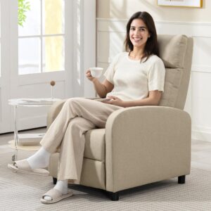 wohnli-moebel-suche-800001672129-1 RELAXSESSEL Polyester Beige Textil HOMCOM Möbel > Sessel > Relaxsessel Beige