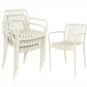 wohnli-moebel-suche-800001672195 Wohnli Möbelsuche - GARTENSTÜHLE 4er Set Kunststoff Cremeweiß