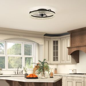 wohnli-moebel-suche-800001672276-1 DECKENVENTILATOR-MIT-BELEUCHTUNG Stahl Schwarz Metall HOMCOM Lampen & Leuchten > LED-Leuchten Schwarz