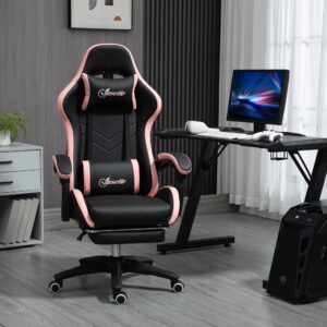wohnli-moebel-suche-800001672325-1 GAMING-CHAIR Kunstleder Schaumstoff Nylon Stahl Schwarz Blau Kunststoff Vinsetto Möbel > Stühle > Bürostühle > Gamingstühle Schwarz