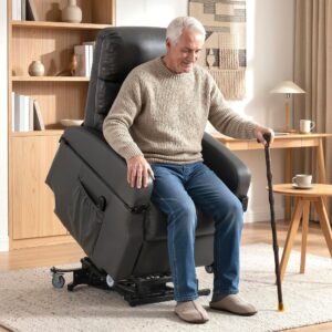 wohnli-moebel-suche-800001672527-1 FERNSEHSESSEL mit Aufstehfunktion Dunkelgrau Metall HOMCOM Möbel > Sessel > Polstersessel Grau