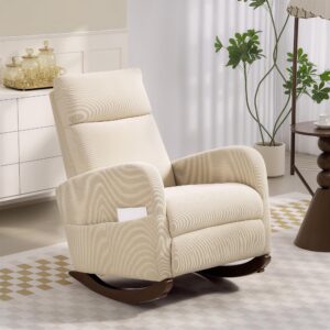 wohnli-moebel-suche-800001672531-1 SCHAUKELSTUHL Polyester Beige Textil HOMCOM Möbel > Stühle > Esszimmerstühle > Schwingstühle Beige