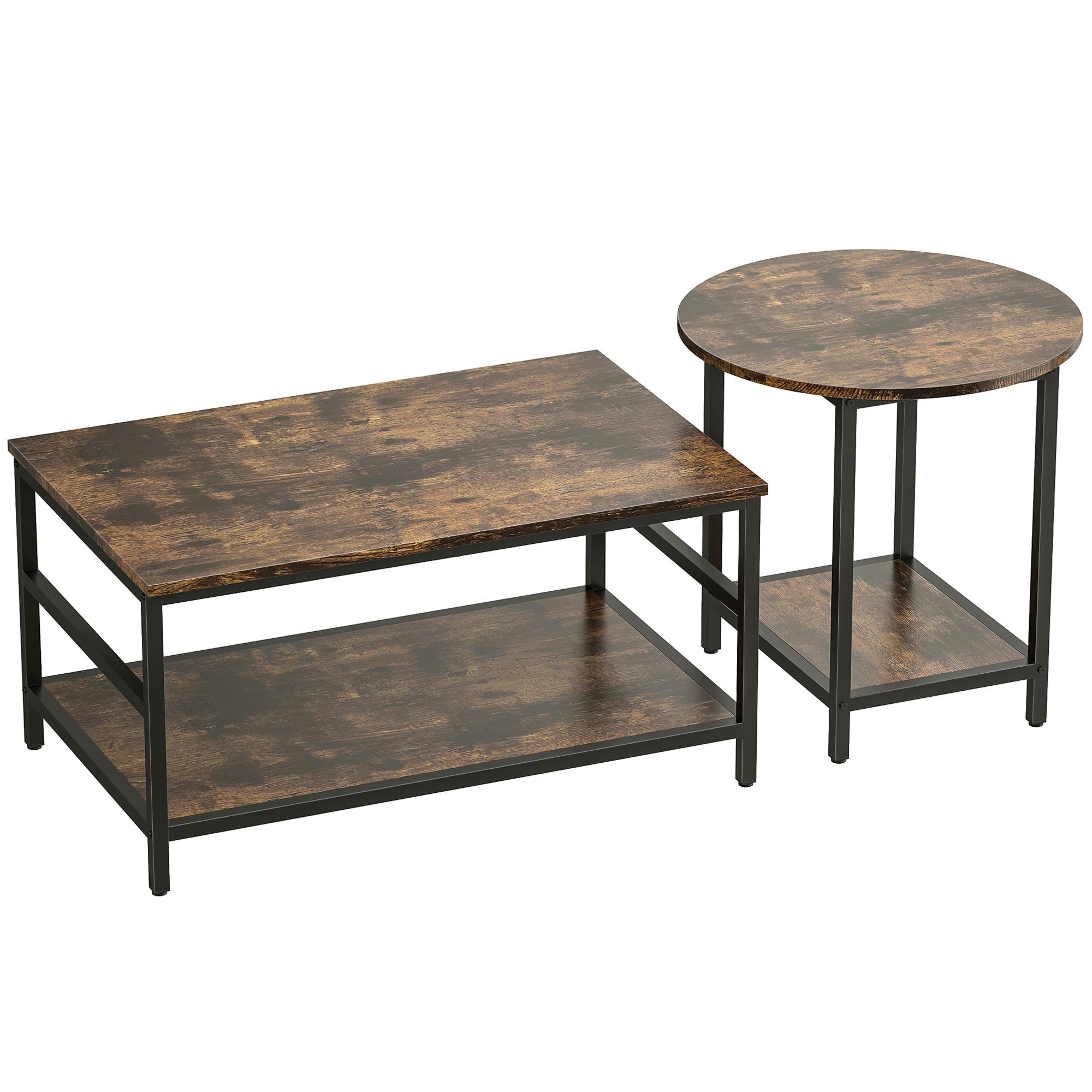 Wohnli Möbelsuche - COUCHTISCH 2er Set Stahl Holzwerkstoff Rustikal-Braun