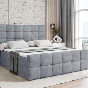 wohnli-moebel-suche-800001692472-1 BOXBETT BRUGO-Z - 140 x 200 - H4 - Grau Holzwerkstoff ALTDECOR Möbel > Betten > Boxspringbetten Grau
