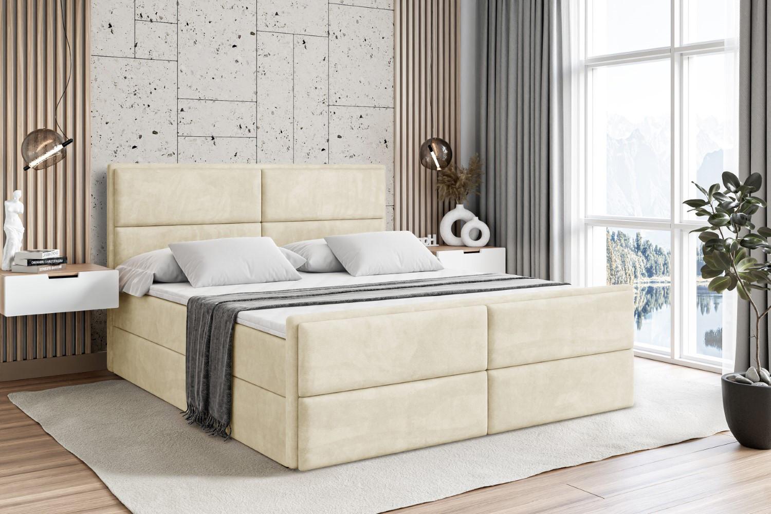 wohnli-moebel-suche-800001692485-1 BOXBETT AURA-Z - 200 x 200 - H3 - Beige Holzwerkstoff ALTDECOR Möbel > Betten > Boxspringbetten Beige