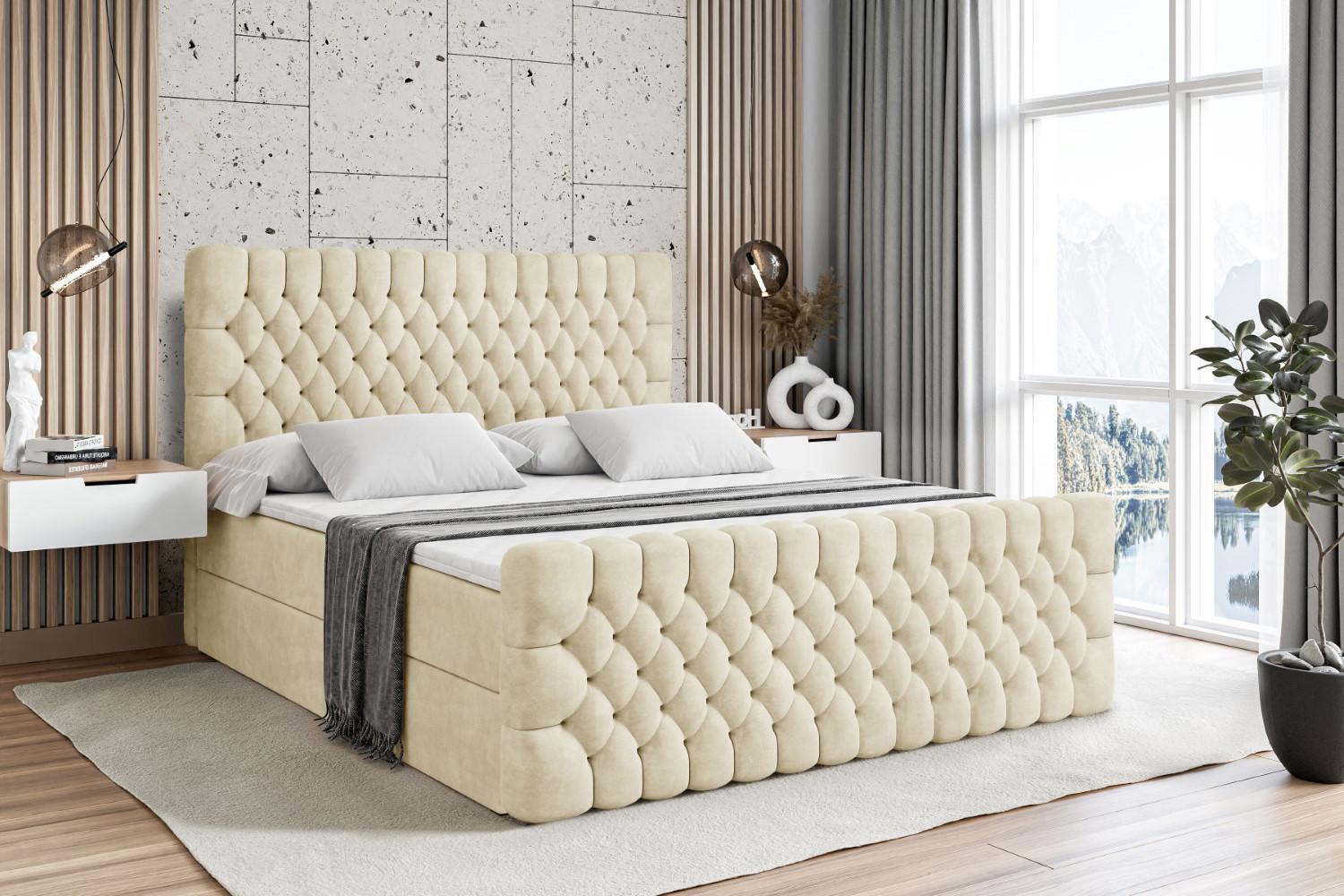 BOXBETT SERENE-Z - 180 x 200 - H3 - Beige Holzwerkstoff ALTDECOR Möbel > Betten > Boxspringbetten Beige