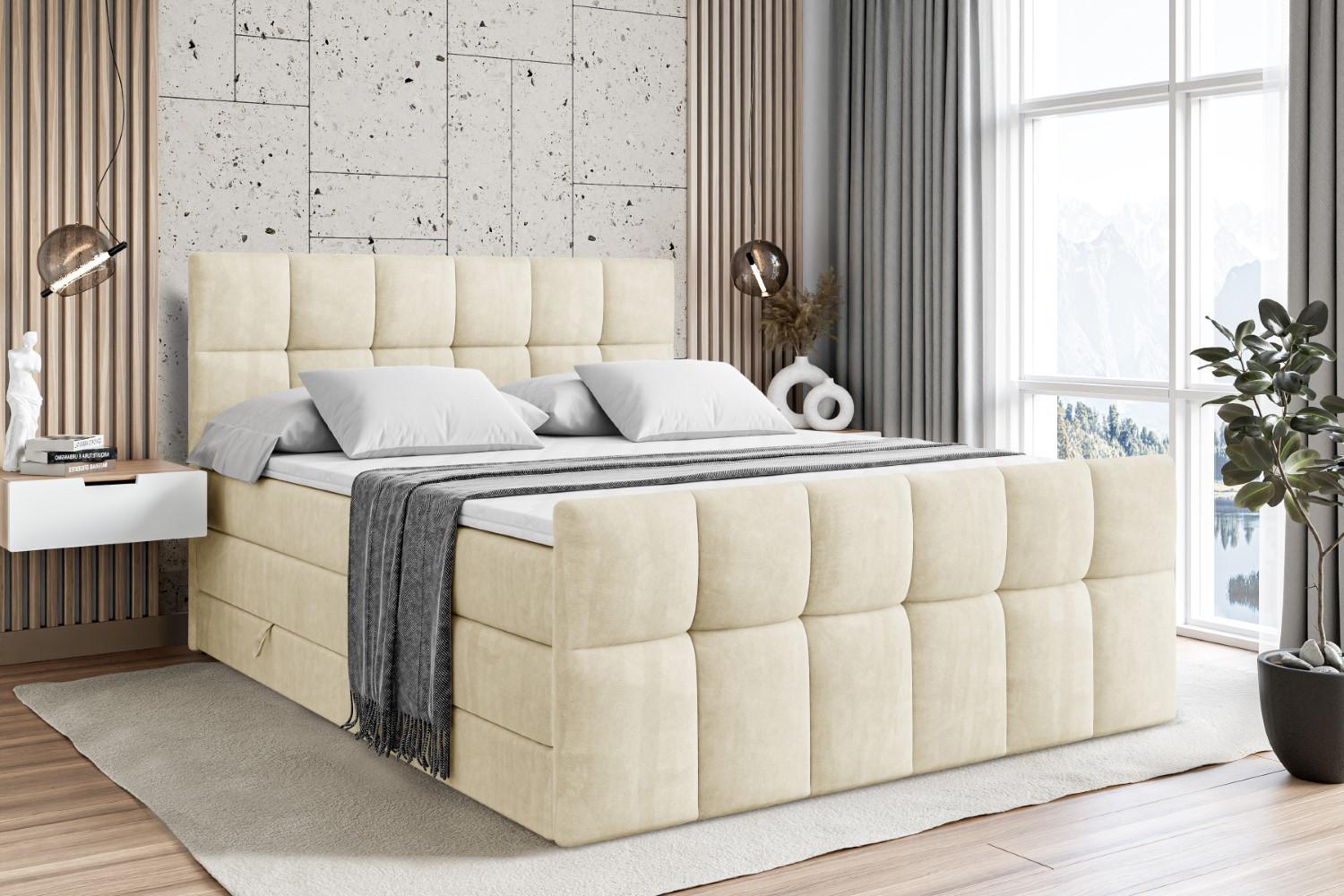 wohnli-moebel-suche-800001692645-1 BOXSPRINGBETT RICAR-Z KING - 200 x 200 - H3/H4 - Beige Holzwerkstoff ALTDECOR Möbel > Betten > Boxspringbetten Beige