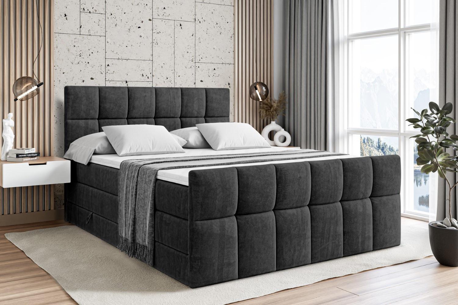 wohnli-moebel-suche-800001692647-1 BOXSPRINGBETT RICAR-Z KING - 120 x 200 - H3/H4 - Schwarz Holzwerkstoff ALTDECOR Möbel > Betten > Boxspringbetten Schwarz