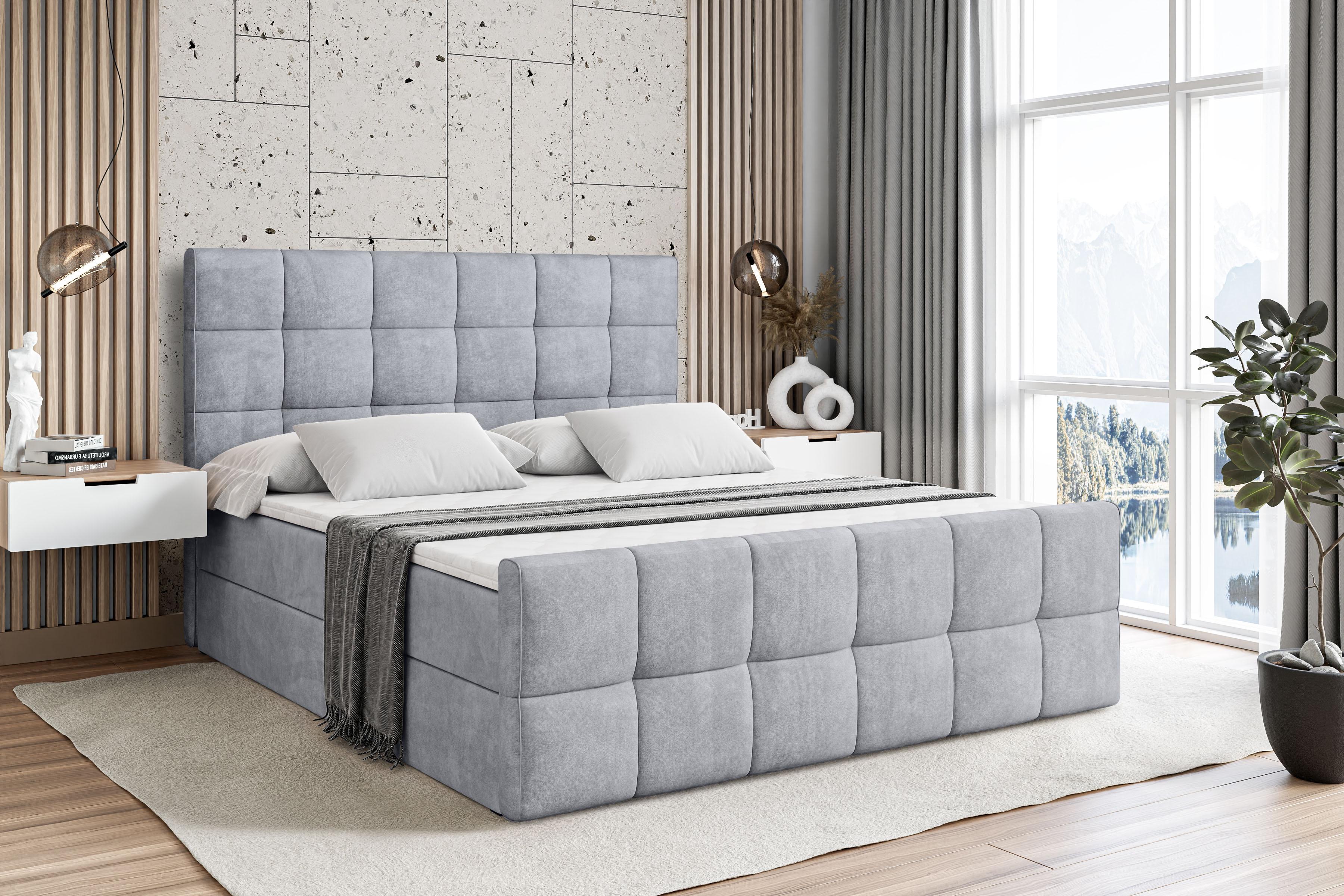 wohnli-moebel-suche-800001692671-1 BOXBETT APO-Z - 200 x 200 - H4 - Hellgrau Holzwerkstoff ALTDECOR Möbel > Betten > Boxspringbetten Grau