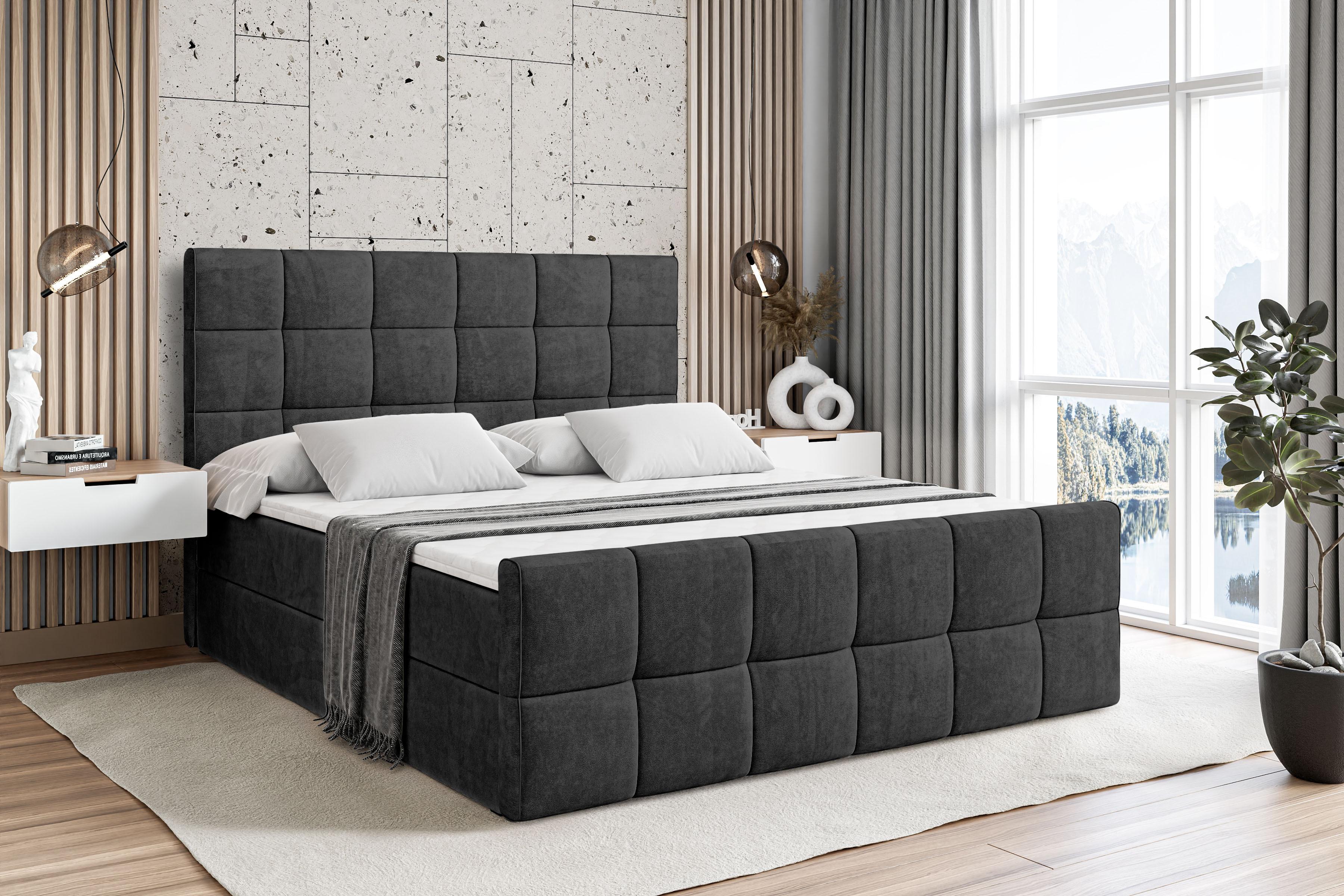 wohnli-moebel-suche-800001692673-1 BOXBETT APO-Z - 200 x 200 - H3 - Schwarz Holzwerkstoff ALTDECOR Möbel > Betten > Boxspringbetten Schwarz