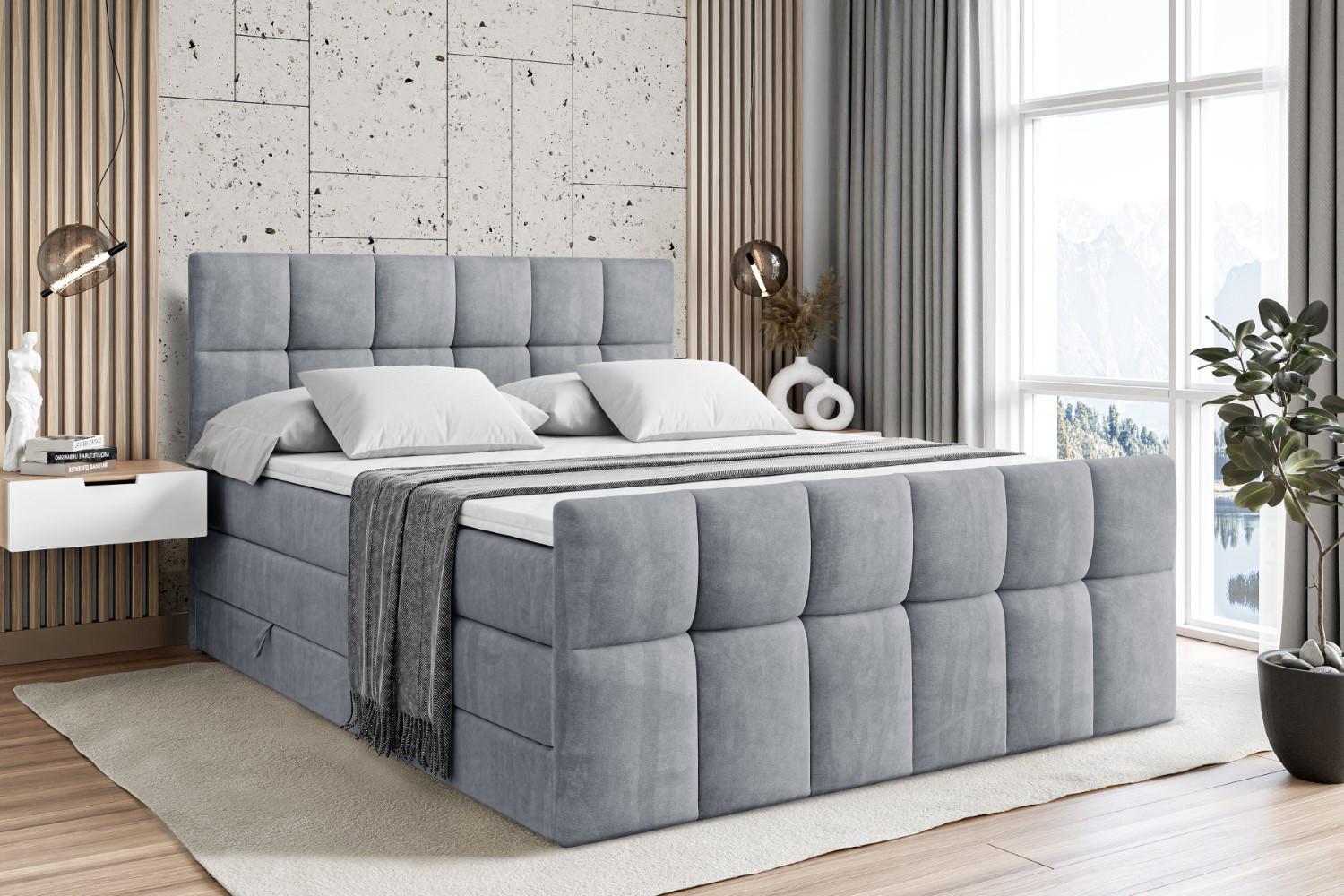 wohnli-moebel-suche-800001692679-1 BOXSPRINGBETT RICAR-Z KING - 180 x 200 - H3/H4 - Grau Holzwerkstoff ALTDECOR Möbel > Betten > Boxspringbetten Grau