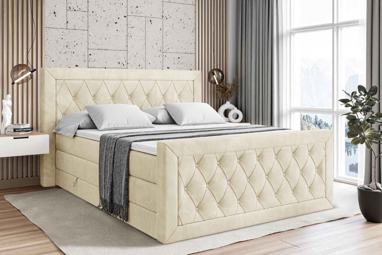 wohnli-moebel-suche-800001692763-1 BOXSPRINGBETT NOEL-Z KING - 160 x 200 - H3/H4 - Beige Holzwerkstoff ALTDECOR Möbel > Betten > Boxspringbetten Beige