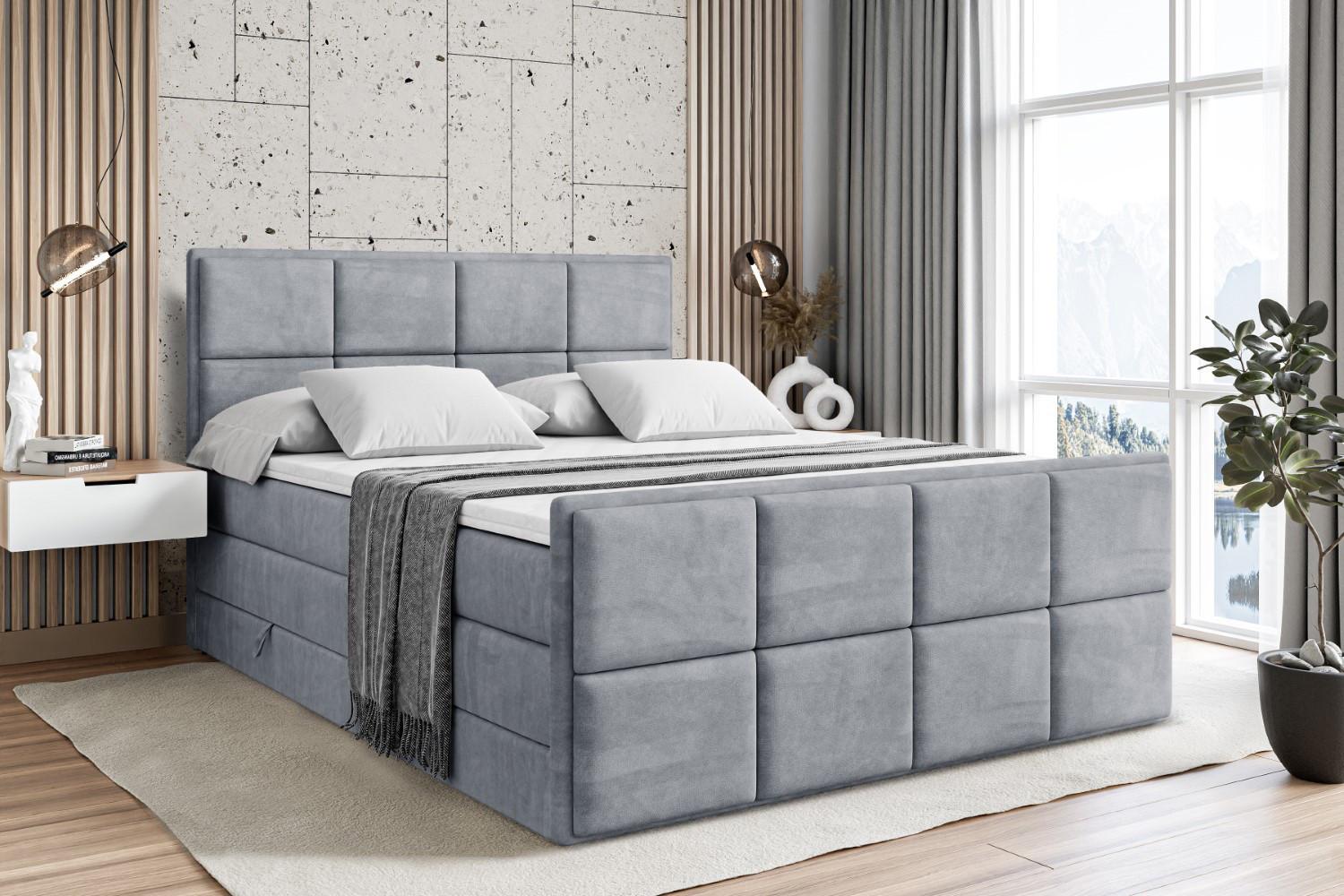 wohnli-moebel-suche-800001692776-1 BOXSPRINGBETT NOVA-Z KING - 120 x 200 - H3/H4 - Grau Holzwerkstoff ALTDECOR Möbel > Betten > Boxspringbetten Grau