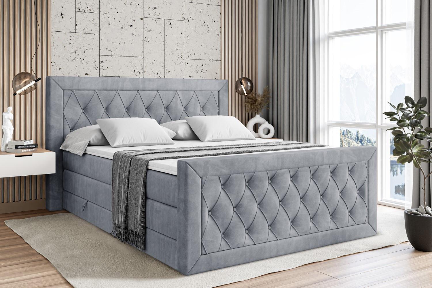 wohnli-moebel-suche-800001692783-1 BOXSPRINGBETT NOEL-Z KING - 120 x 200 - H3/H4 - Grau Holzwerkstoff ALTDECOR Möbel > Betten > Boxspringbetten Grau