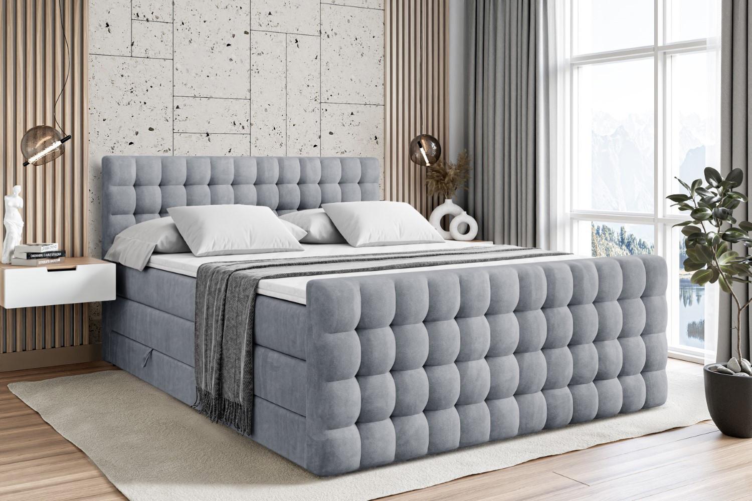 wohnli-moebel-suche-800001692899-1 BOXSPRINGBETT VIONE-Z KING - 180 x 200 - H3/H4 - Grau Holzwerkstoff ALTDECOR Möbel > Betten > Boxspringbetten Grau