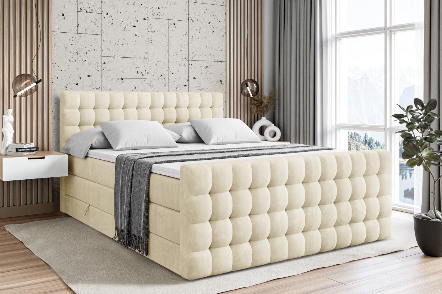 wohnli-moebel-suche-800001692900-1 BOXSPRINGBETT VIONE-Z KING - 180 x 200 - H3/H4 - Beige Holzwerkstoff ALTDECOR Möbel > Betten > Boxspringbetten Beige