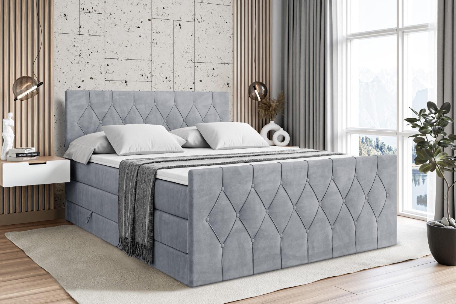 wohnli-moebel-suche-800001692943-1 BOXSPRINGBETT VELANTO-Z KING - 180 x 200 - H3/H4 - Grau Holzwerkstoff ALTDECOR Möbel > Betten > Boxspringbetten Grau