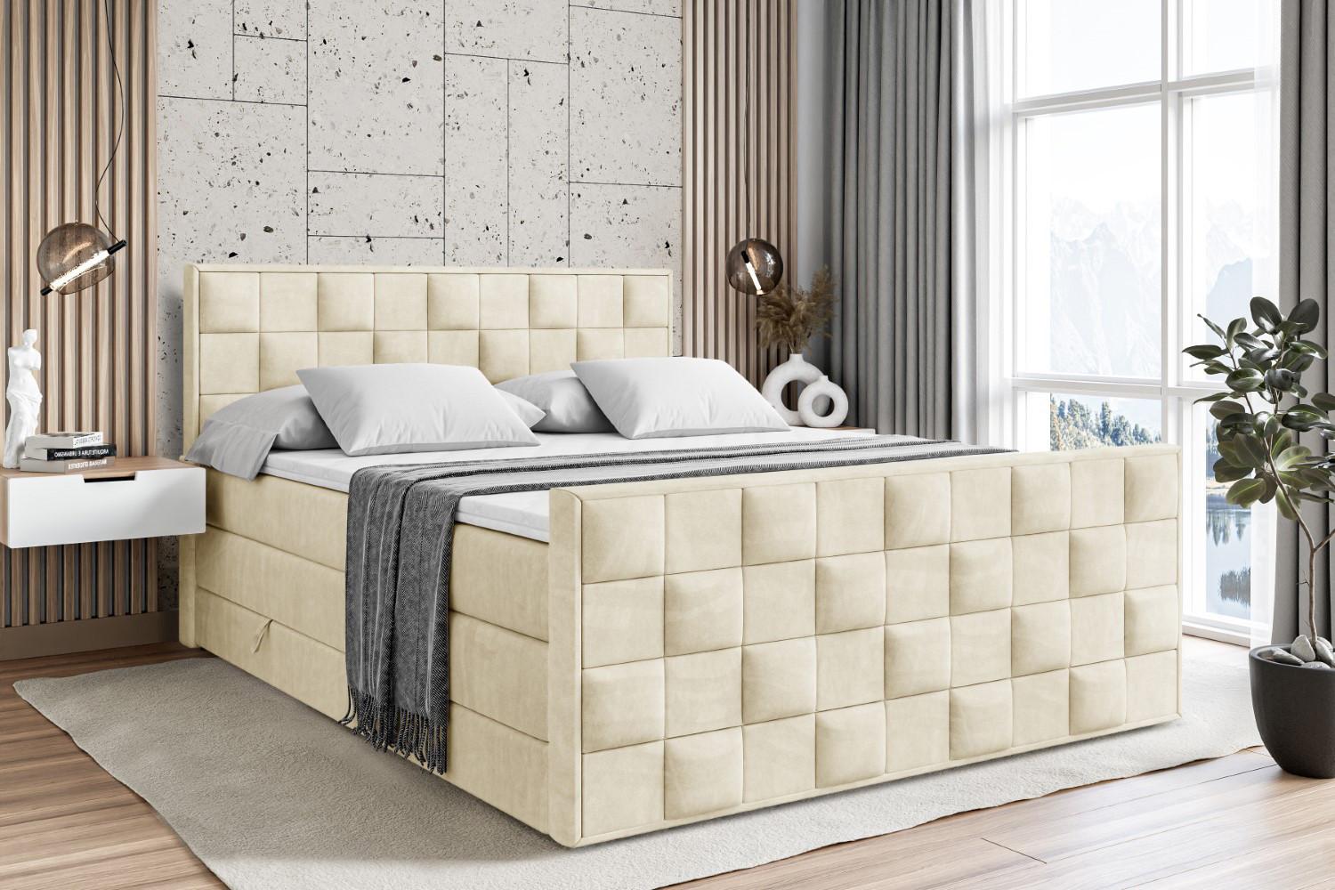 wohnli-moebel-suche-800001693049-1 BOXSPRINGBETT ZAFIRA KING - 160 x 200 - H3/H4 - Beige Holzwerkstoff ALTDECOR Möbel > Betten > Boxspringbetten Beige