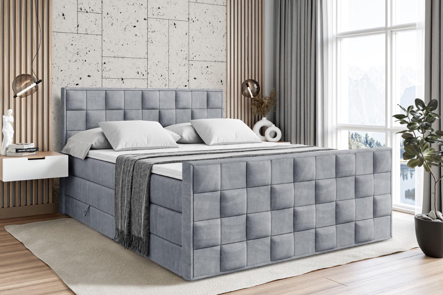 wohnli-moebel-suche-800001693075-1 BOXSPRINGBETT ZAFIRA KING - 120 x 200 - H3/H4 - Grau Holzwerkstoff ALTDECOR Möbel > Betten > Boxspringbetten Grau