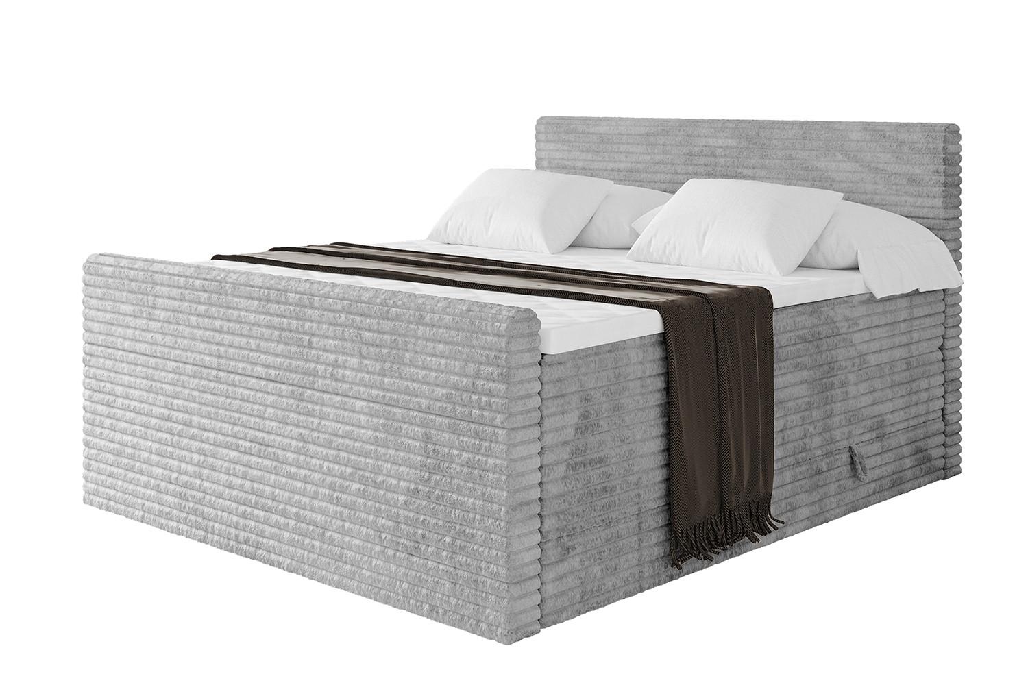 wohnli-moebel-suche-800001699206 Wohnli Möbelsuche - BOXSPRINGBETT mit Matratze H3|H4 und Lattenrost - TOLO-Z KING-v1 160x200 Cord - Hellgrau
