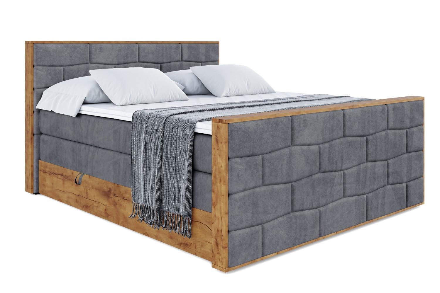 wohnli-moebel-suche-800001699239 Wohnli Möbelsuche - BOXSPRINGBETT mit Matratze H3|H4 und Lattenrost - LOLLI8-Z KING-180x200 - Dunkelgrau Casablanca