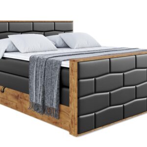 wohnli-moebel-suche-800001699258 Wohnli Möbelsuche - BOXSPRINGBETT mit Matratze H3|H4 und Lattenrost - LOLLI8-Z KING-120x200 - Schwarz Kunstleder