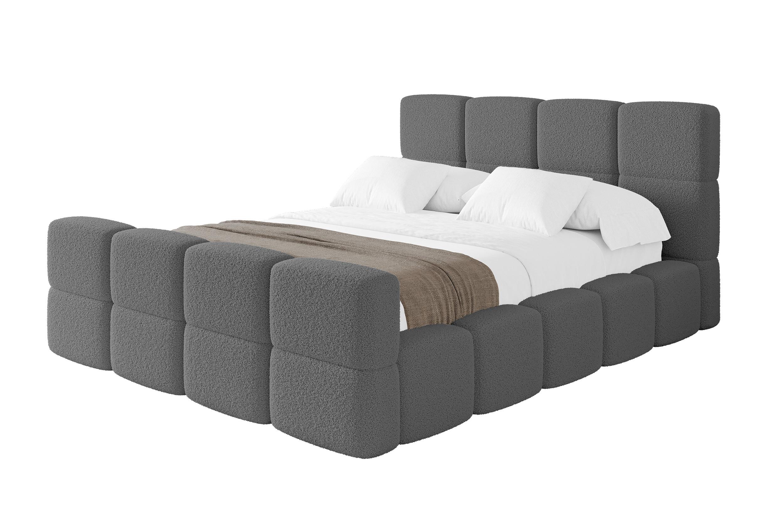 Wohnli Möbelsuche - POLSTERBETT mit Bettkasten und Lattenrost mit Matratze H3/H4